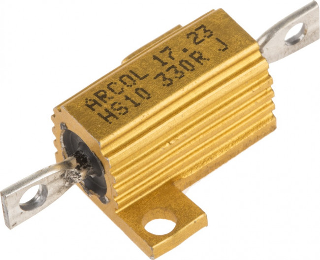 HS10-330RJ, Резистор: проволочный, с радиатором, винтами, 330Ом, 10Вт, ±5%