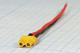 Разъем питания DC розетка , 2L, L-10см, на кабель, XT-30F