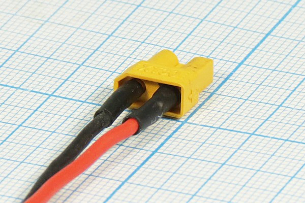 Разъем питания DC розетка , 2L, L-10см, на кабель, XT-30F