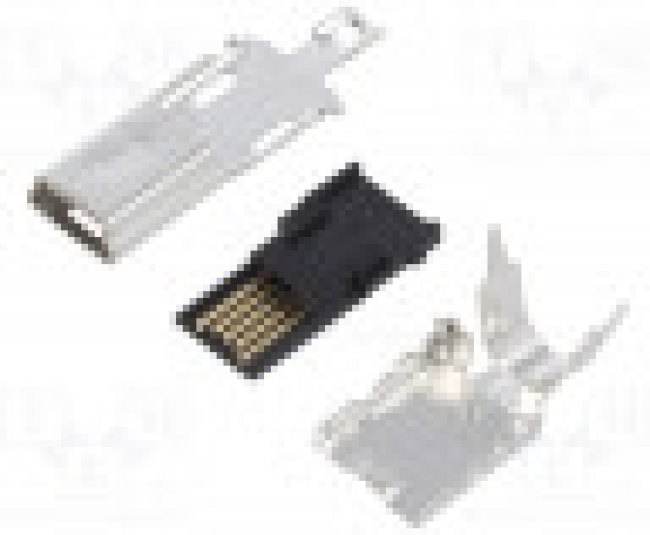 UX40A-MB-5P, USB Connectors MINI B CBLE PLUG STRT SOLDER 4.1-4.6