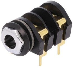 CL1308G, Гнездо, Jack 6,35мм, "мама", mono, с двойным выключателем, TНТ