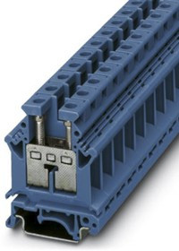 3006056, UK 16 N BU Series Blue DIN Rail Terminal Block, Single-Level, Screw Termination