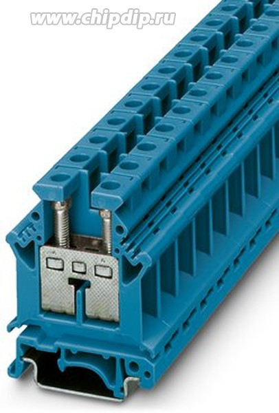 3006056, UK 16 N BU Series Blue DIN Rail Terminal Block, Single-Level, Screw Termination
