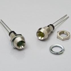 MPR3RDW12.0, LED Panel Mount Indicators 3mm Red Diff 12in Mtl Panel Mnt Ind.