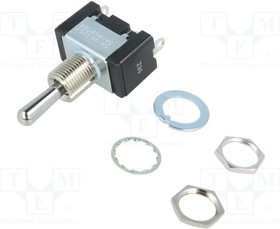 ET105E12-Z, Переключатель: тумблер, Пол: 3, SP3T, ON-OFF-ON, 5A/125ВAC