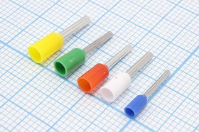 Наконечник кабельный 1,2x10, 1,5, S 0,75, обжимной, белый, LT007510; №2599 клемма нак/каб 1,2x10\1,5\S 0,75\обж\бел\LT007510\