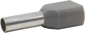 KTE 2x4-12 Наконечник штыревой втулочный изолированный 2x4mm2/L=12mm/Серый 240012