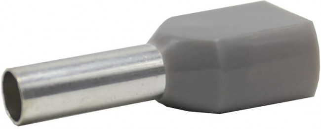 KTE 2x4-12 Наконечник штыревой втулочный изолированный 2x4mm2/L=12mm/Серый 240012