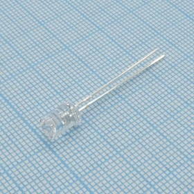 FYL-5033UBC1M, Светодиод 5мм/синий/470нм/600мкд/ прозрачный/110°/цилиндр с конусообразным углублением