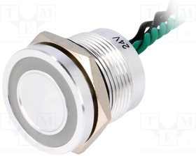 PS193P10Y01G24L, Переключатель антивандальный, 1, SPST-NO, 0,2A/24VAC, 0,2A/24VDC