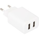 Блок питания (сетевой адаптер) HOCO C62A с 2 USB портами 2,1A кабель Micro USB в комплекте белый