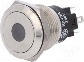 82-5151.1234, Pushbutton Switches Grn DotLED 24VAC/DC 19mm QC Flush Mom.