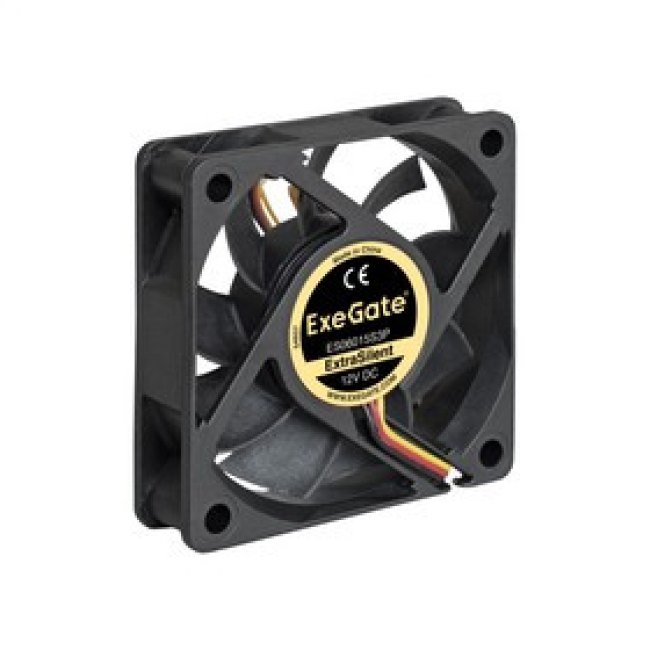 Вентилятор ExeGate ExtraSilent ES06015S3P, 60x60x15 мм, Sleeve bearing (подшипник скольжения), 3pin,