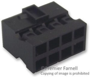 90311-008LF, Conn Housing RCP 8 POS 2mm Crimp ST Cable Mount Black Minitek® Bag