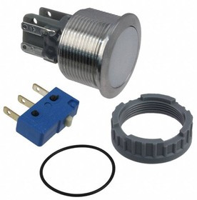 1241.8484, Pushbutton Switches 0.1A, 30 VDC, 22mm BRIGHT RED 1 POLE