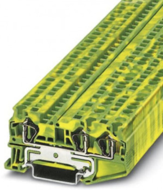 3031416, ST 4-TWIN-PE Series Green/Yellow Earth Terminal Block, Single-Level, Spring Clamp Termination 3031416, ST 4-TWIN-PE Series Green/Yellow Earth Terminal Block, Single-Level, Spring Clamp Termination