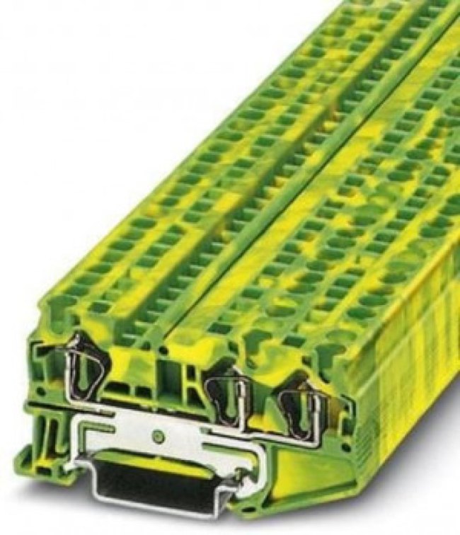 3031416, ST 4-TWIN-PE Series Green/Yellow Earth Terminal Block, Single-Level, Spring Clamp Termination 3031416, ST 4-TWIN-PE Series Green/Yellow Earth Terminal Block, Single-Level, Spring Clamp Termination