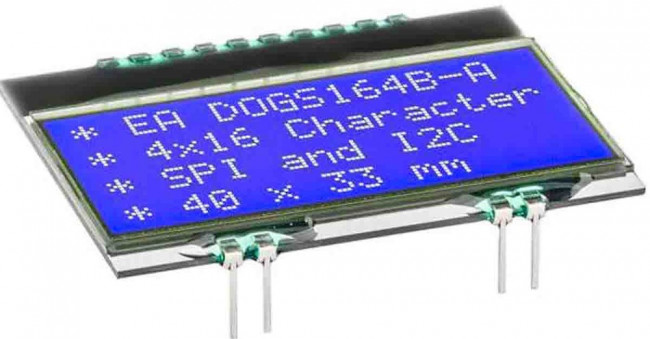 EA DOGS164B-A, LCD Character Display Modules &amp; Accessories 4x16 - 3.2mm, blue negative