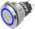 82-6153.1123, Pushbutton Switches Blu RingLED 12VAC/DC 22mm QC Flush Mom.