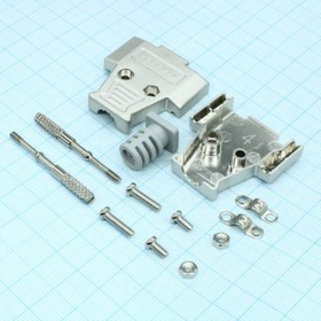 DS1047-15M2L-N, (DHV-D10-15P), Корпус разъема DSUB 15 контактов, предназначен для защиты от повреждений разъема, металлический DS1047-15M2L-N, (DHV-D10-15P), Корпус разъема DSUB 15 контактов, предназначен для защиты от повреждений разъема, металлический