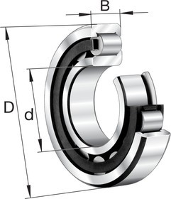 NJ212-E-XL-TVP2 60mm I.D Cylindrical Roller Bearing, 110mm O.D