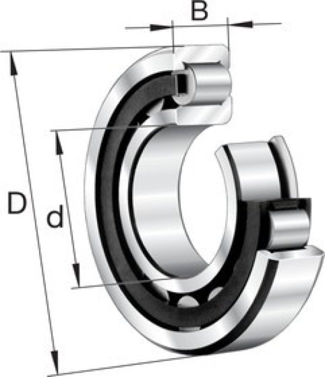 NJ212-E-XL-TVP2 60mm I.D Cylindrical Roller Bearing, 110mm O.D