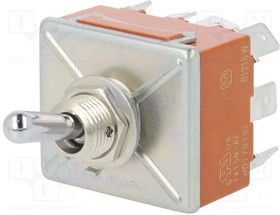T415NAULCSAFJ, Переключатель: тумблер, Пол: 2, 4PDT, ON-ON, 15A/250ВAC, 15A/30ВDC