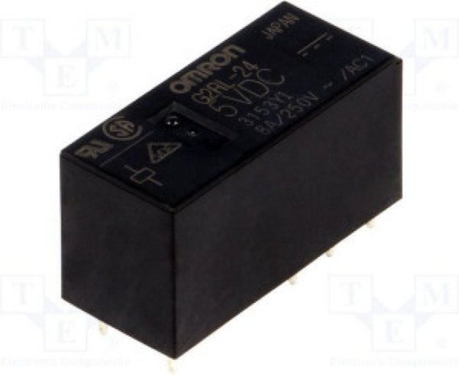 G2RL-24-5DC, (G2RL-24-5VDC), Реле силовое катушка 5В 8A две группы на переключение (29x12.7x15.7)мм монтаж в отверстие G2RL-24-5DC, (G2RL-24-5VDC), Реле силовое катушка 5В 8A две группы на переключение (29x12.7x15.7)мм монтаж в отверстие