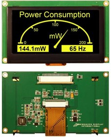 NHD-2.7-12864WDY3-M, OLED Displays &amp; Accessories 2.7 in Yellow OLED 128 x 64 Molex con