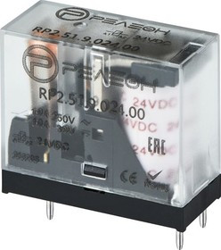 RP251802400, Миниатюрное промежуточное реле; 1 перекидной контакт 10А (~ 24В AC)