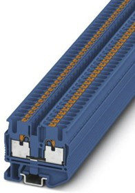 3248126, MPT 2.5 BU Series Blue Feed Through Terminal Block, 2.5mm², Single-Level, Push In Termination