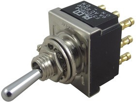 2-6437630-8, Рычажный переключатель, Вкл.-Вкл., 3PDT, Без Подсветки, Панель, 6 А