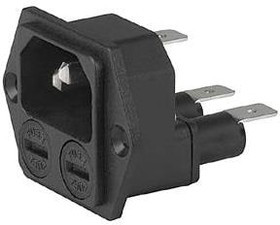 4707.2000, Разъем: питания AC, гнездо, "папа", 10А, 250ВAC, IEC 60320, C14 (E)