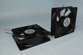 Вентилятор постоянного тока 12 Вольт, 92x92x25мм, подшипник скольжения, 3700об/мин, ВН159S вент 92x9