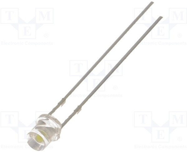 OSW5DK34E1A, Светодиод, 3мм, белый холодный, 1560-1800мкд, 140°, Шаг 2,54мм OSW5DK34E1A, Светодиод, 3мм, белый холодный, 1560-1800мкд, 140°, Шаг 2,54мм