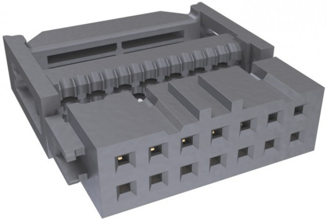 71600-114LF, Conn IDC Connector RCP 14 POS 2.54mm IDT RA Side Entry Cable Mount Tube