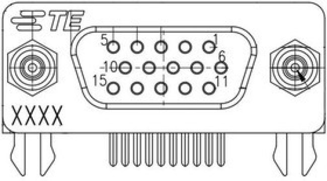 2311763-1, D-Sub High Density Connectors AMPL REC, HD22 R/A, 15P, S/L