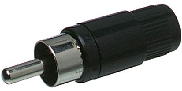 15-151, Black Cable Mount RCA Plug, Nickel, 2A