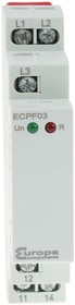ECPF03, Phase, Voltage Monitoring Relay, 3 Phase, SPDT, Maximum of 552 V, DIN Rail