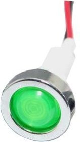 FL1P-10NW-1-G12V, LED Panel Mount Indicators LED GRN 10MM NUT 12VAC/DC