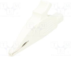 XDK-1033-29, Щуп-зажим белый 4мм Щупы-зажимы "крокодил"