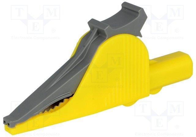 PJ5066-IEC-Y, Зажим "крокодил", 36А, 1кВDC, желтый, Диап.захвата: макс.41мм