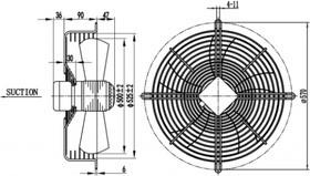 Вентилятор MaEr YDWF102L35P6-570N-500S 220V 217W 0.99A