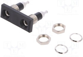 POM-73101-0, Гнездо, "банан" 4мм, 25А, 30ВAC, 60ВDC, Отв: d8,3мм, черный, двойное POM-73101-0, Гнездо, "банан" 4мм, 25А, 30ВAC, 60ВDC, Отв: d8,3мм, черный, двойное