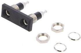 POM-73101-0, Гнездо, "банан" 4мм, 25А, 30ВAC, 60ВDC, Отв: d8,3мм, черный, двойное POM-73101-0, Гнездо, "банан" 4мм, 25А, 30ВAC, 60ВDC, Отв: d8,3мм, черный, двойное