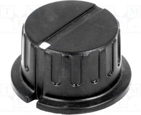 GWB29BK, Ручка, с юбкой, бакелит, dоси: 6,35мм, d29x18мм, черный, винтом