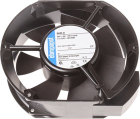 6424U, 6400 Series Axial Fan, 24 V dc, DC Operation, 410m³/h, 17W, IP68, 172 x 150 x 51mm 6424U, 6400 Series Axial Fan, 24 V dc, DC Operation, 410m³/h, 17W, IP68, 172 x 150 x 51mm