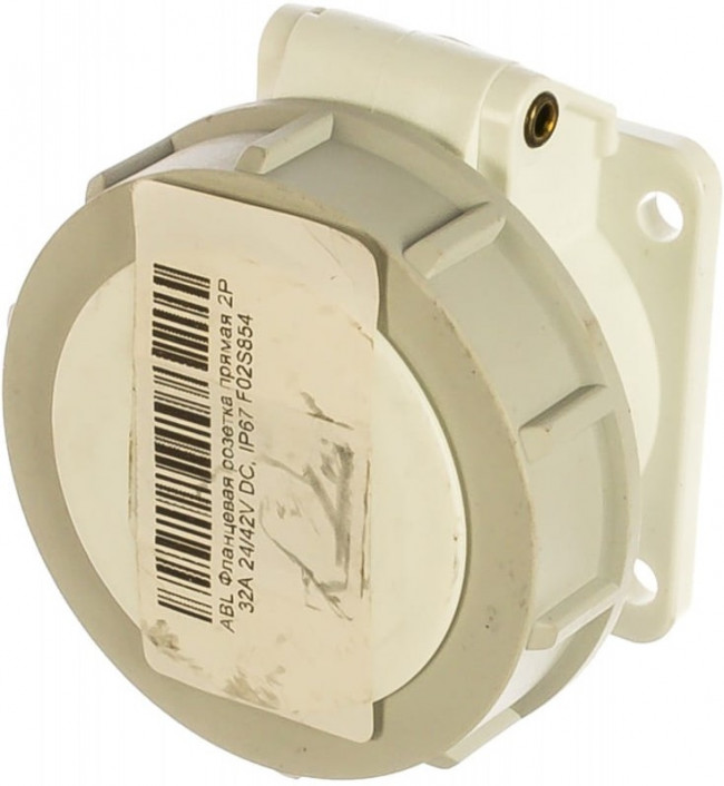 Фланцевая розетка прямая 2P 32A 24/42V DC, IP67 F02S854