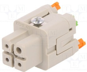 CKSHF 03, Разъем: HDC, "мама", CKSH, PIN: 4, 3+PE, размер 21.21, 10А, 400В