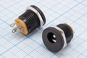 Гнездо питания DC на панель, соединительная резьба М12, центральный диаметр 2,4мм, D5,5, 3C; Q-9038 Z гн пит DC 2,4D5,5\3C\ON-OFF\пан М12\\Q